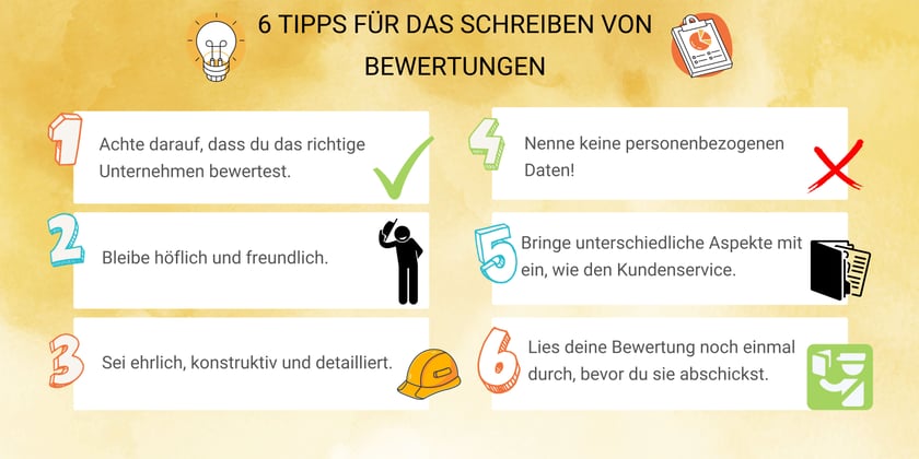 6 Tipps zum Schreiben von Bewertungen